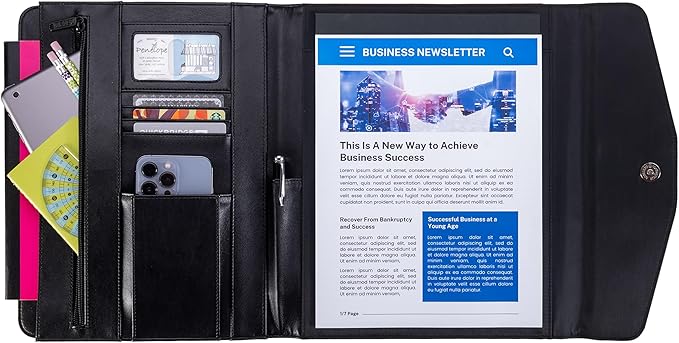 Case it Case-it V.P Tri Fold Business Meeting Padfolio | Professional Portfolio with Letter Size Writing Pad/Lots of Pockets/PAD-35 RED