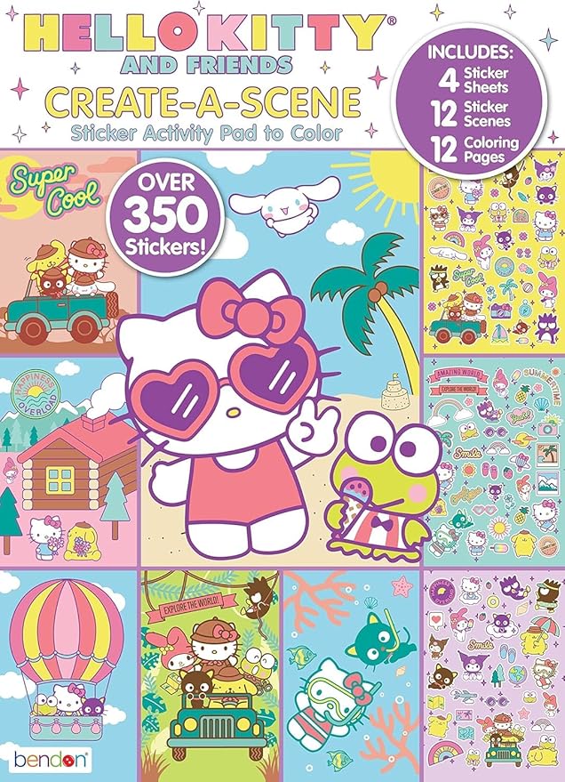 Hello Kitty Reward Sticker Pad | Cartoon Activity Book | Learning & Craft Activity Books | Paw Patrol Reward Certificate Stickers | Over 450 Stickers