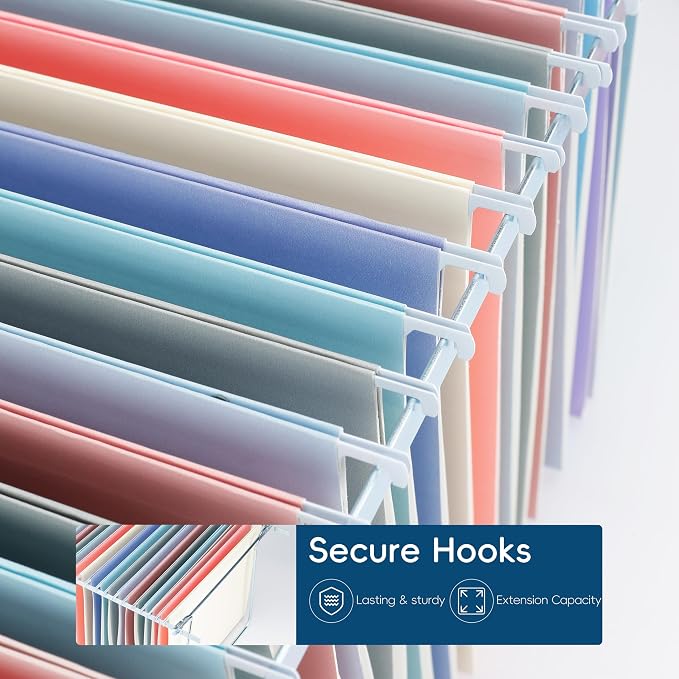 Light Blue Hanging File Folders,25 Pack Letter Size File Folders with 1/5-cut Tabs,Office Essentials for Filing Cabinet & Desk Storage