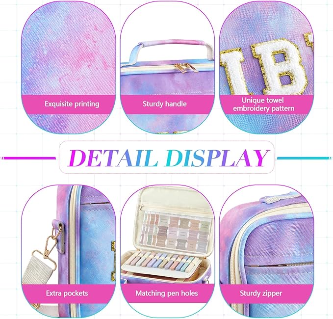 Large Bible Cover Case for Women, Bible Study Supplies Journaling Kit Chenille Letter PU Leather with Tabs Gel Pen Highlighters with Strap Easter Mothers Day Christian Gifts for Women Mom(Starry)