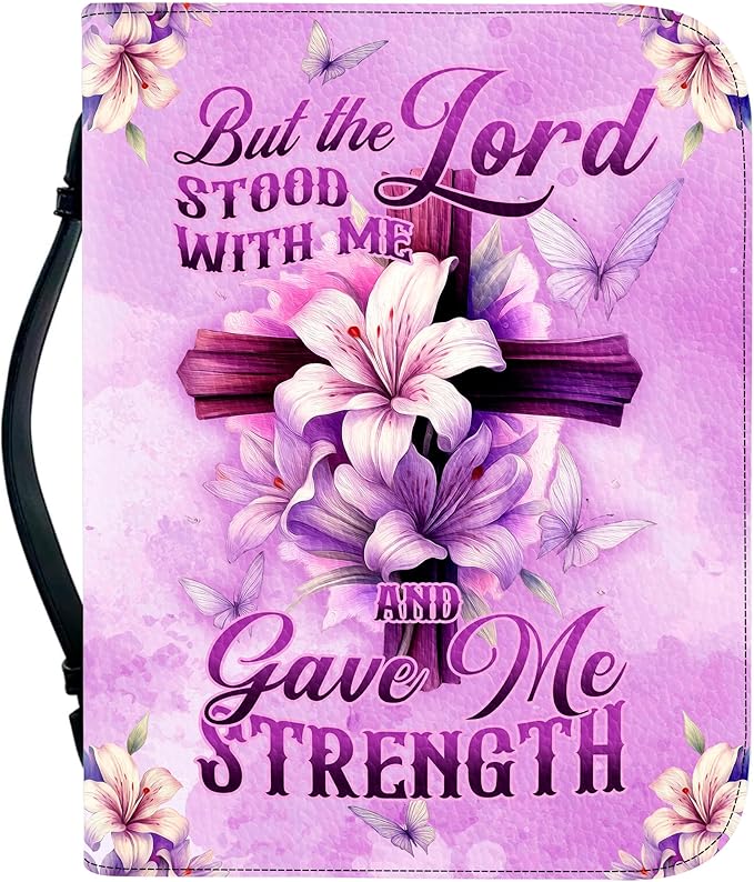 Personalized Bible Cover for Men, Christian Bible Case PU Leather, Jeus Bags Religious Appreciation Gifts for Women Girls Daughter Christian with Handle Zipper (BIBLE-04, M-2Xl)