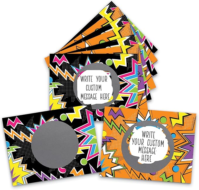 My Scratch Offs Halloween Edition 50 Pack Zig Zag DIY Custom Make Your Own Scratch Off Cards for Teacher Supplies, Classroom Must Haves, Motivational Cards for Students & Small Business