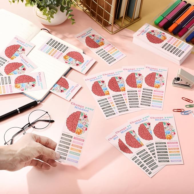 TaoBary 100 Pcs Inspirational Bookmarks Bulk Back to School Gifts Paper Positive Motivational Encouraging Affirmation Card from Teacher Classroom