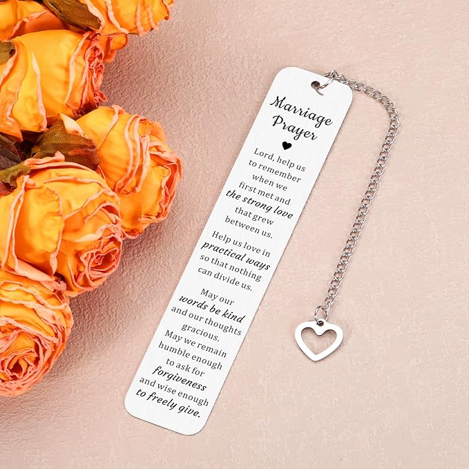 Wedding Gifts Marriage Prayer Bookmark for Couple, 2026 Father's Day Gifts for Husband Him Her Women Men, Weddings Registry Ideas, Bridal Shower Gift for Bride, Engagement Gift for Couple Newlyweds