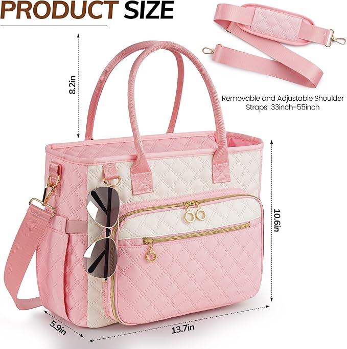 Large Bible Bag with Bible Cover Case for Women,Color-Blocking Bible Carrying Case,Church Tote Bag with Shoulder Strap for Bible Study Supplies,Christian Gifts for Women（Pink）