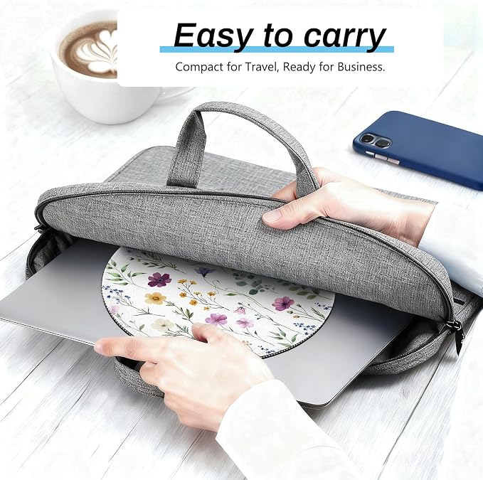 Gctriki Beautiful Flowers Round Mouse Pad, Small Comfortable Desk Mat with Stitched Edges & Non-Slip Rubber Base, Washable Mousepad for Computer Laptop, Office Home Decor Gift for Women Teacher