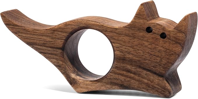 TILISMA Cat Book Page Holder – Handmade Natural Walnut Thumb Bookmark - Novel Reading Accessories Gifts for Readers, Book Lovers Gifts, Bookworm Gifts, Literary Gift - (Small - 0.78")