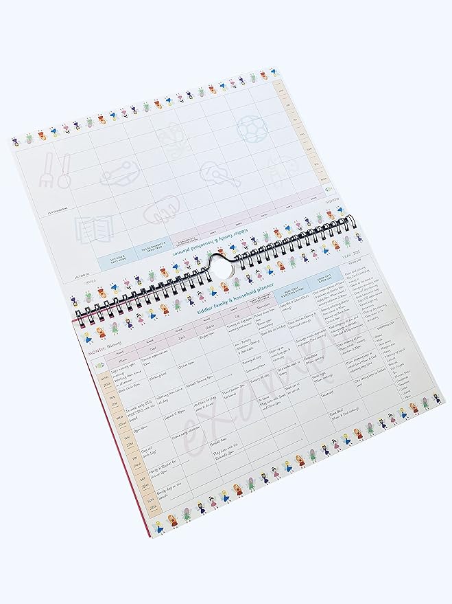 tiddler family & household planner | Undated Weekly Family Organizer/Planner Calendar | Clever Layout in A4 Size (11.7" x 8.3") | Space For 6 People & 1 Years Planning | Features (Fabulous Fairies)