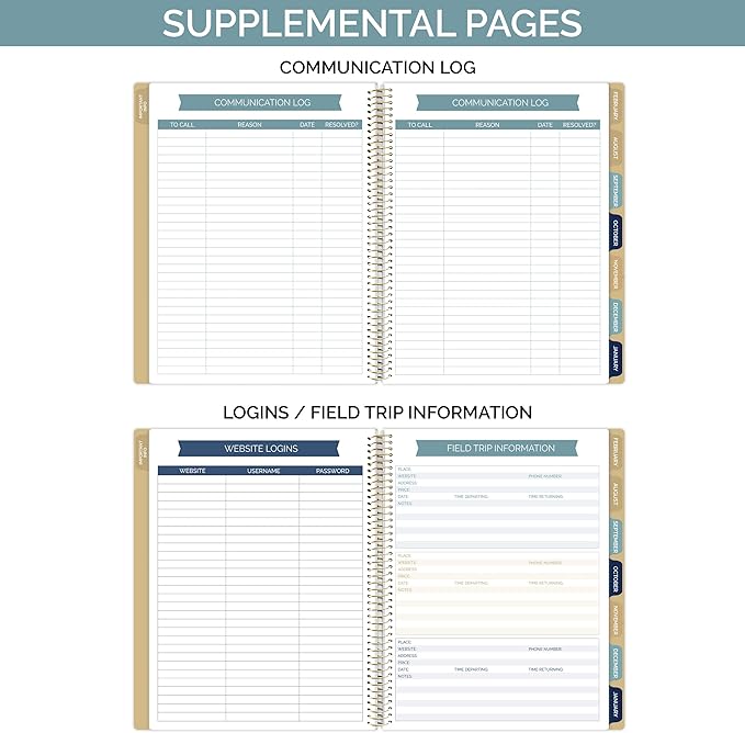 bloom daily planners Undated Academic Year Teacher Planner & Calendar - 7 Period Lesson Plan Organizer Book with Frosted Cover (9" x 11") (Interchangeable Cover)