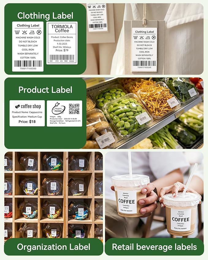 iDPRT 1.97" 0.98" Multi-Purpose Direct Thermal Labels (50mm25mm), Thermal Sticker for Address/Barcode/Mailing, Compatible with iDPRT SP460BT/SP410/SP310/SP320, Rollo, Zebra, Phomemo, etc, 800pcs