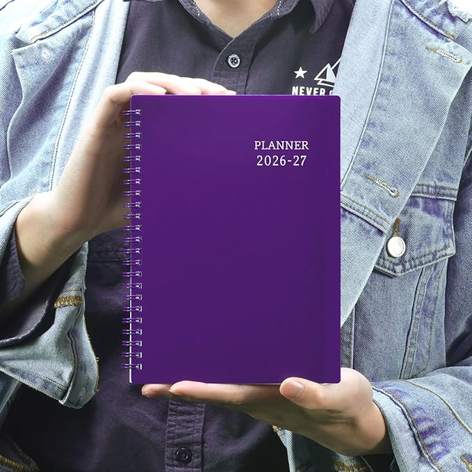 Planner 2026-2027 - July 2026 - June 2027, 2026-2027 Planner Weekly and Monthly, Academic Planner, Calendar Planner with Colorful Tabs, 6.25" × 8.3", Strong Twin-Wire Binding, Back Pocket, Holidays