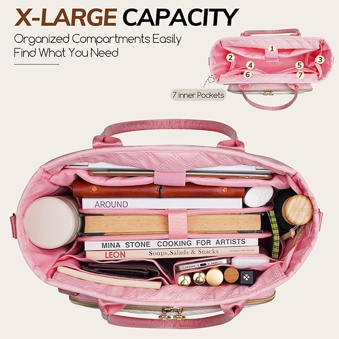 Large Bible Bag with Bible Cover Case for Women,Color-Blocking Bible Carrying Case,Church Tote Bag with Shoulder Strap for Bible Study Supplies,Christian Gifts for Women（Pink）