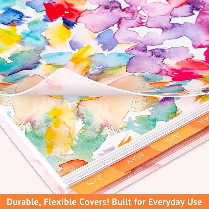 CRANBURY 2026-2027 Academic Large Planner 8.5 x 11, July 2026 to June 2027, Watercolor Theme, Planning Book, Monthly Tabs, Movable Bookmark, Stickers