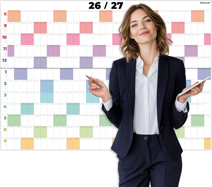2026-2027 Academic Wall Calendar – Extra Large Yearly Planner (33.1" x 23.4") Folded – Sustainable Annual Poster for Family, Teacher & School Organization – Premium Thick Paper