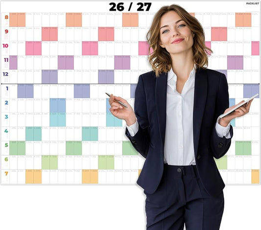 2026-2027 Academic Wall Calendar – Extra Large Yearly Planner (33.1" x 23.4") Folded – Sustainable Annual Poster for Family, Teacher & School Organization – Premium Thick Paper