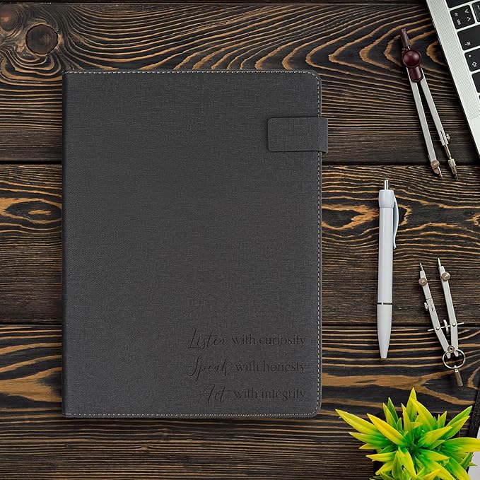 Business Portfolio Organizer for Men, Men Gifts Husband Boyfriend, Portfolio with Pockets for Papers, Documents, Padfolio Organizer Folder, Work Gift, Son Graduates First Job Interview College