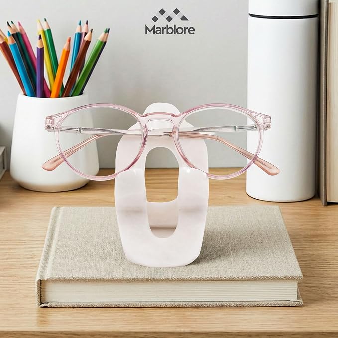 Marble Cell Phone Stand Holder White Desk Organizer for Office & Home, 4” Decorative Pencil Holder, Makeup Brush Organizer And Desk Decor, Ideal Gift for Women Day