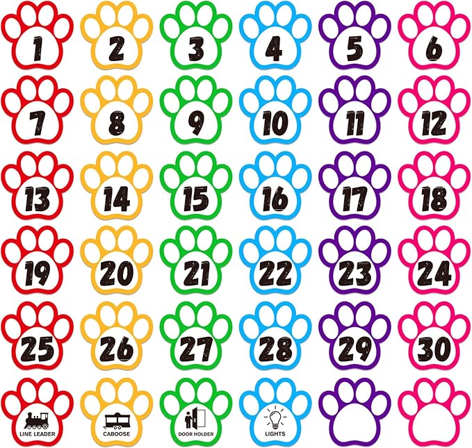 D24TIME Line up Spots for Classroom Floor - 36Pcs 4.5'' Waterproof Number Dots Stickers Floor Numbers for Classroom Lining up Sticker Back to School Kindergarten Preschool Elementary School Supplies