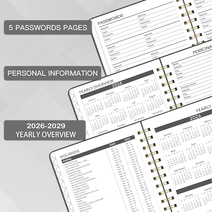 Monthly Planner 2026-2029 - 3 Year Monthly Planner from July 2026 to June 2029, 6.4'' x 8.5'', Calendar 2026-2029 with Tabs, Thick Paper