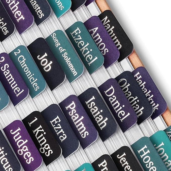 Mr. Pen- Bible Tabs, 75 pcs, Celestial Symphony, Silver Foil Embossed Lettering Laminated Bible Tabs for Women and Men, Large Print Bible Index Tabs