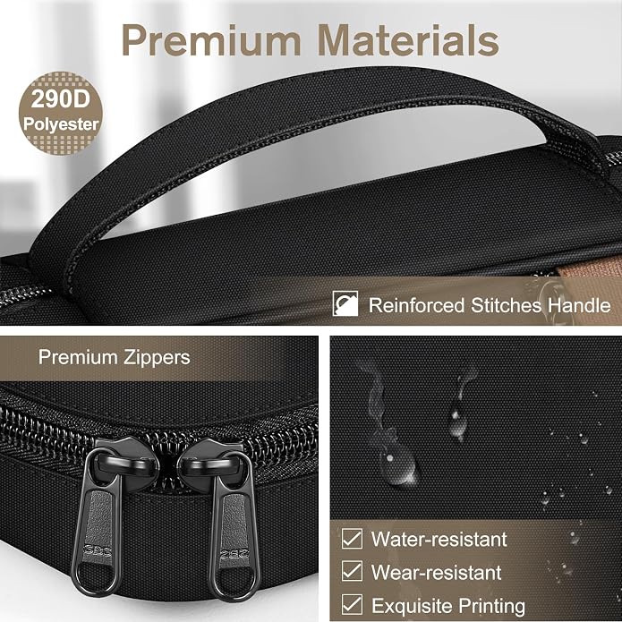 FINPAC Bible Cover Small Size Church Study Book Carrying Bag, Bible Protective Case with Handle Zippered Pocket for Men Women