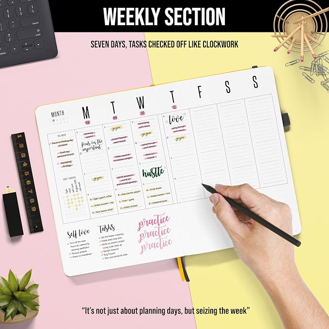 Daily Planner 2026 (Undated) | B5 Dotcross | Your All in One Day Organizer, At A Glance Weekly Agenda, Yearly Calendar Book | Planners for Personal, Professional, Academic & Work Goals and Schedule