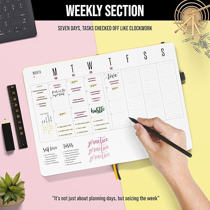 Daily Planner 2026 (Undated) | B5 Dotcross | Your All in One Day Organizer, At A Glance Weekly Agenda, Yearly Calendar Book | Planners for Personal, Professional, Academic & Work Goals and Schedule