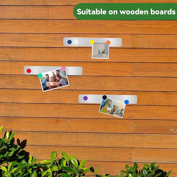 ZDZBLX Magnetic Board Bulletin Board Strips – 5 Pack Stainless Steel Frameless Magnet Boards with Adhesive Backing, Memo Bar for Wall, Office, School, Home Organization, Metal Strip Includes 10 Magnet