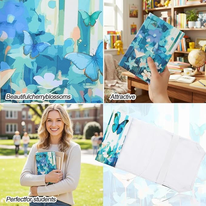 Book Covers for Paperbacks,Book Cover Protector Adjustable Fabric Fit A5 Size 5.5x8.2 Inch Paperbacks for Hardcover Softcover Novels Notebook Journal Books Accessories Christmas Birthday