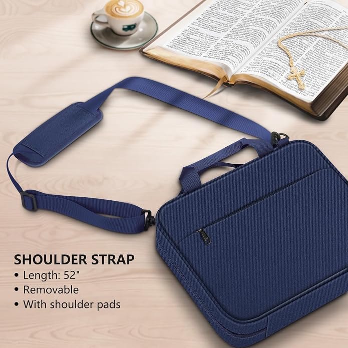 FINPAC Large Bible Cover, Carrying Book Case Church Bag Bible Protective with Zippered Pocket and Handle, Gift for Men Women