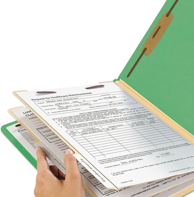 Smead Classification Folder with Prongs, 2 Dividers, 2" Fasteners, Letter Size, for Documents Organization, Durable File Organizer for Home, School or Office, Green (14702)