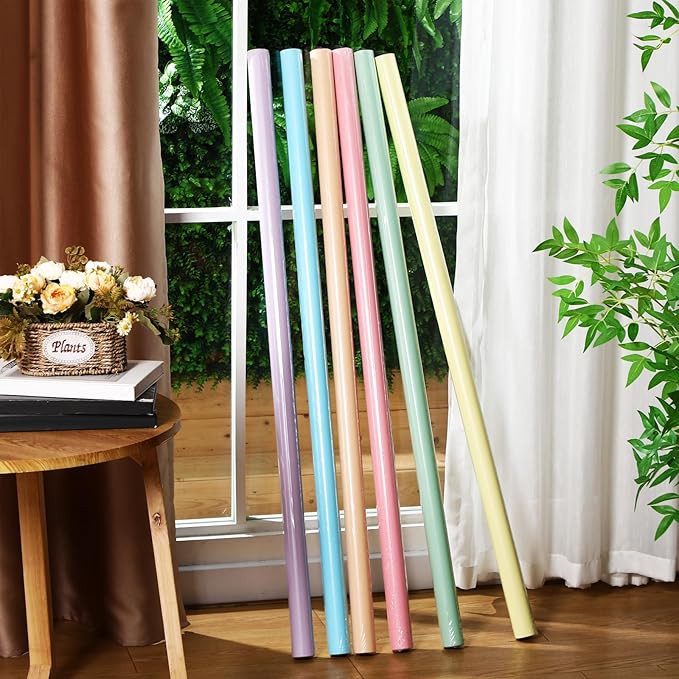 Skyygemm 6 Rolls Bulletin Board Paper Fade Resistant Colored Bulletin Board Paper Roll Bulk for Art Decor Drawing Craft Painting(4 x 24 ft,Macaron Color)