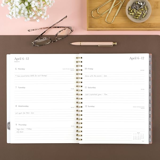 Mead Planner 2026-2027 Weekly & Monthly Academic 15-Month April-June, 8-1/2" x 11", Flower Patch (1804-905A)