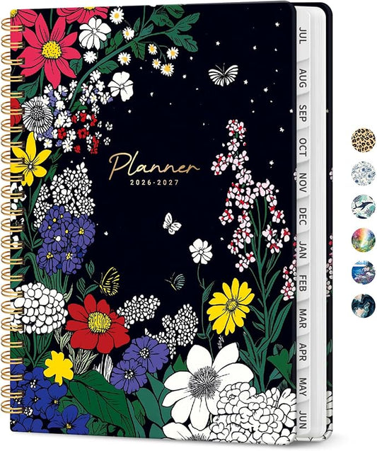Planner 2026–2027, Weekly & Monthly Academic Organizer for School Year, Jul 2026–Jun 2027, Hardcover Planner with Tabs, Back to School Essential, 6.3" x 8.5", Night Garland