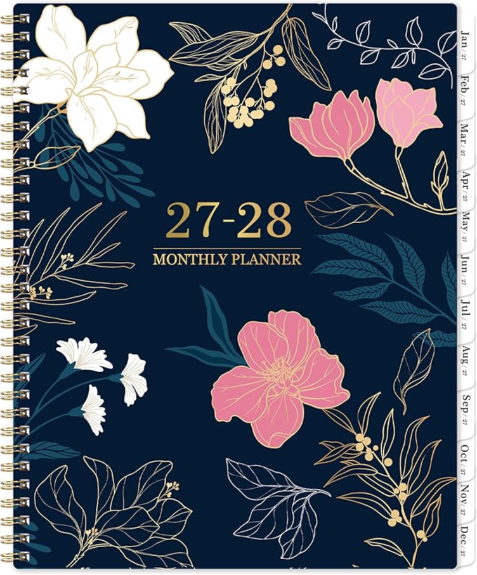 2027-2028 Monthly Planner/Calendar - Jan. 2027 - Dec. 2028, 9" x 11", Calendar Planner 2027-2028, 2 Year Monthly Planner, 24 Monthly Tabs, 2-Size Pocket
