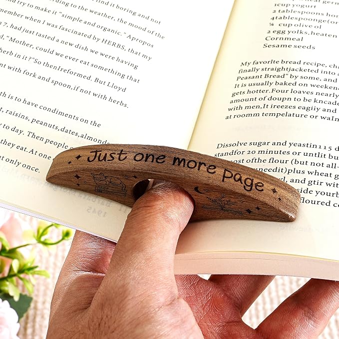 Just One More Page – Personalized Book Page Holder | Custom Name Thumb Spreader | Reading Gift for Book Lovers & Kids