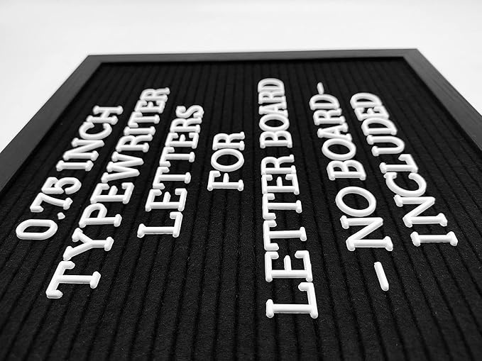 Felt Letter Board Letters Set - Pre-cut 0.75inch White Typewriter Letters 386pcs with Canvas Bag (No Board Included)
