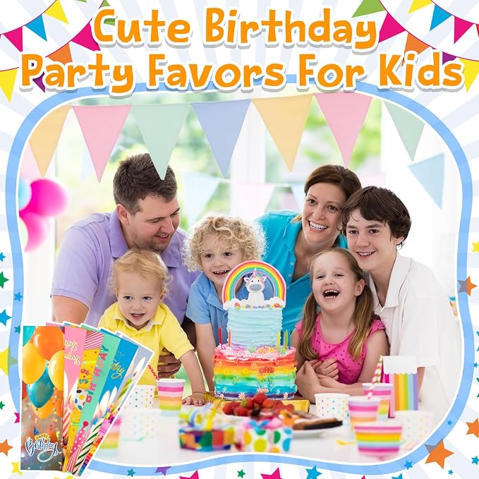 Skyygemm 100 Pcs Happy Birthday Bookmarks Bulk Happy Birthday Classroom Gifts for Kids Students Teacher Reward Back to School Birthday Party Favors Classroom Stationery Supplies (Cake)