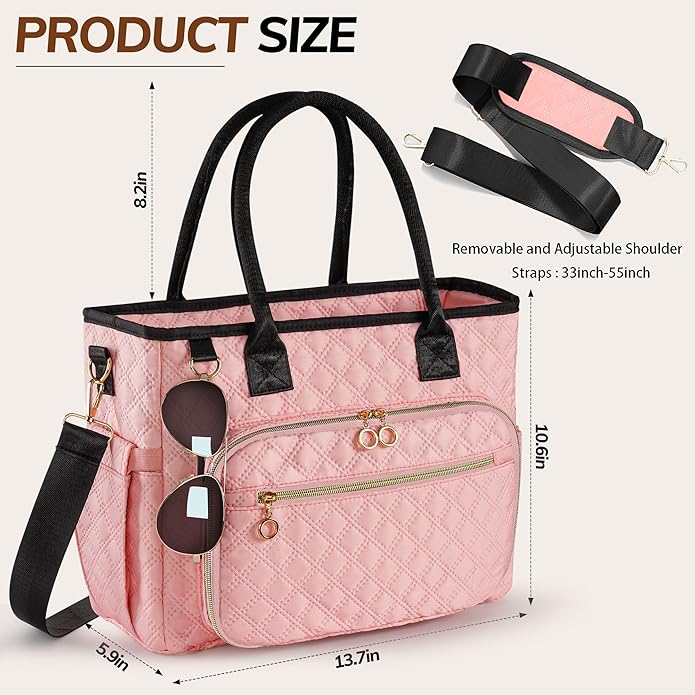 Large Bible Bag with Bible Cover Case for Women, Quilted Church Tote Bags for Bible Study Supplies, Christian Gifts for Women