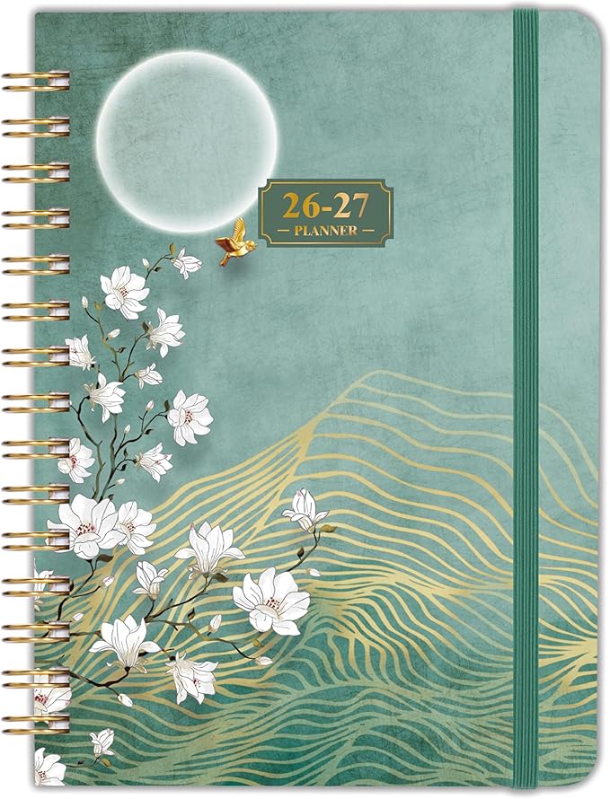 Planner 2026-2027 - JUL. 2026 - JUN. 2027, 2026-2027 Planner Weekly and Monthly, 26-27 Academic Planner, Weekly and Monthly Planner with Colorful Tabs, Premium Paper, Twin-wire Binding - Hardcover (6.4" x 8.5", Green, Back Pocket)