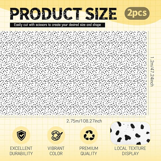 Hahafelt 2 Pack 47 x 108 Inch Fabric Bulletin Board Roll Waterproof Non Woven Classroom Background Decoration Resistant Bulletin Board for Back to School Wall Decor DIY Craft (Spot)