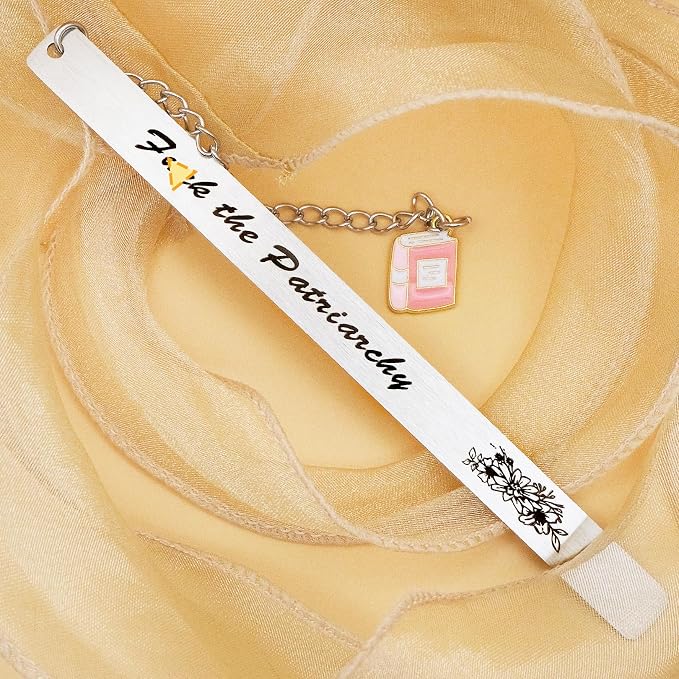 Feminist Gifts Bookmark for Women Girl Women's Rights Activist Inspirational Girls Power F the Patriarchy Gift for Sisters Female Friends Bookish Birthday Christmas Stocking Stuffers Keepsake