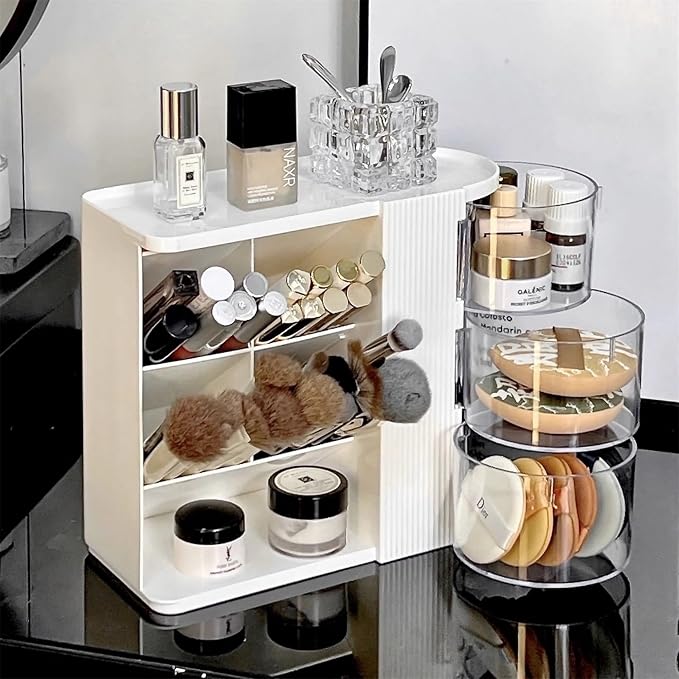 Desk Organizer with Pen Pencil Holder for Desk, Pen Organizer with 3 Drawers, Multi-Functional Desk Organization Deals and Accessories Desktop Storage for Office Home Art Supplies (White)