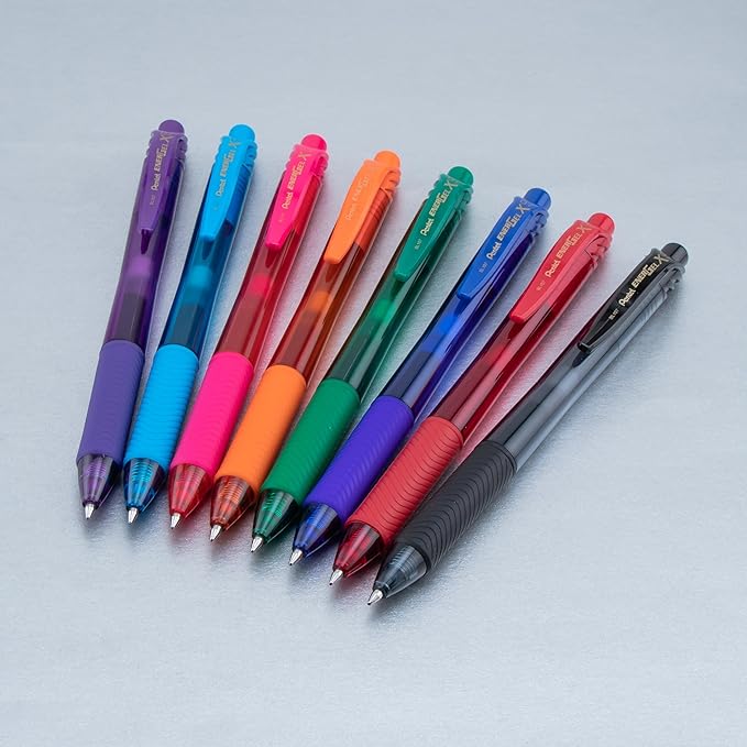 Pentel EnerGel-X Retractable Liquid Gel Pen, 0.7 mm, Blue, Pack of 12