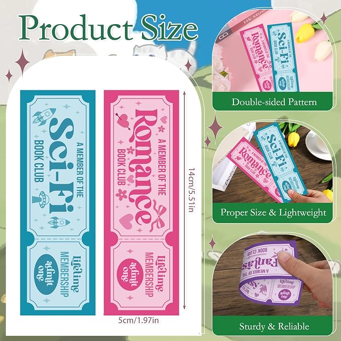 Wxiben Book Club Bookmarks Gifts - 100 Pcs Funny Ticket Bookmarks Spicy Dark Romance Reading Tracker Book Marks Page Clips for for Books Lovers Women Men Home School Office Supplies