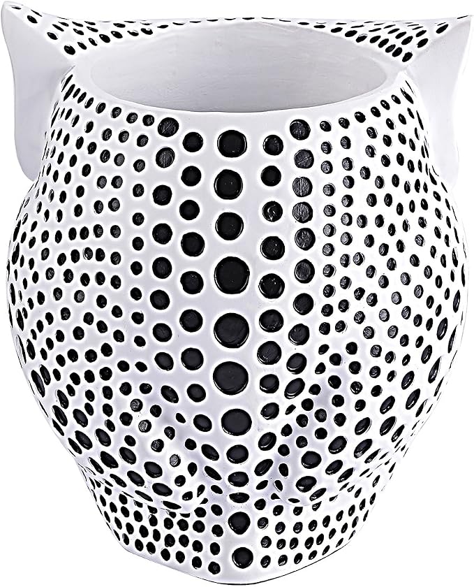 Owl Pen Holder, Owl Pen Pencil Container Carving Brush Pot Brush Holder Desk Organizer Decoration,Luxury Gift and Exquisite Handicraft (White:Owl)