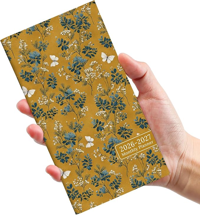 Pocket Calendar 2026-2027 for Purse, Two Year Monthly Planner Pocket Size, Jan 2026 to Dec 2027 Monthly Planner Small Size (6.5" x 3.5") - Golden Grove
