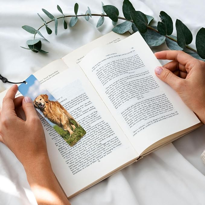 Custom Double-Sided Printed Wooden Bookmarks with 1 Photo & Text, Personalized Design Add Your Own Text/Photo/Logo, Diary Accessories Birthday Presents for Men Women Presents for Book Lovers