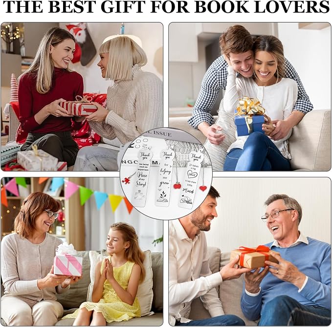3 Pcs Teacher Appreciation Bookmark, Thank You Teacher Gift Bookmark for Women Men, Teacher Appreciation Gifts Metal Bookmarks for Christmas Day, Unique Bookmarks for Teacher’s Day