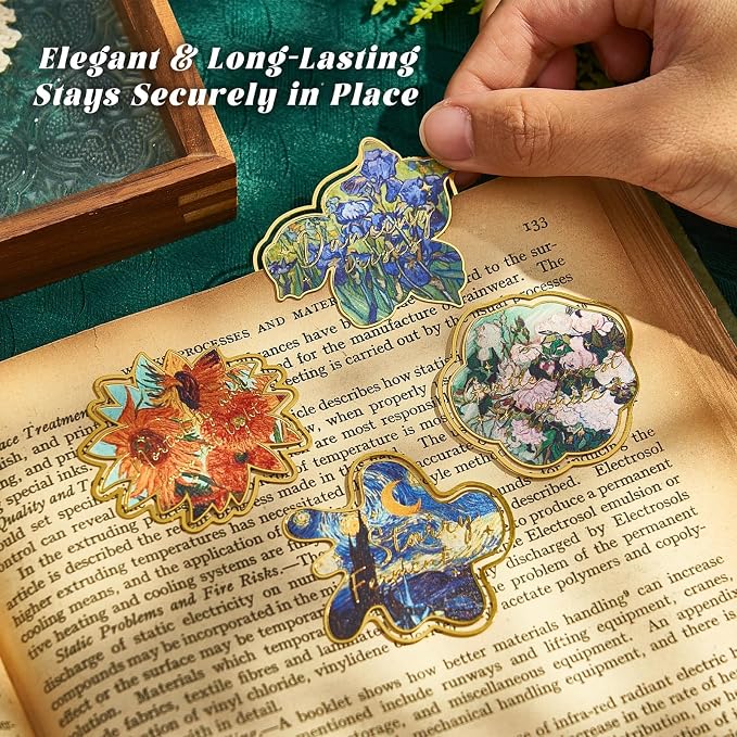 8 PCS Metal Bookmark with Tassel, Van Gogh Book Marks for Reading Women & Men, Book Lovers Gift